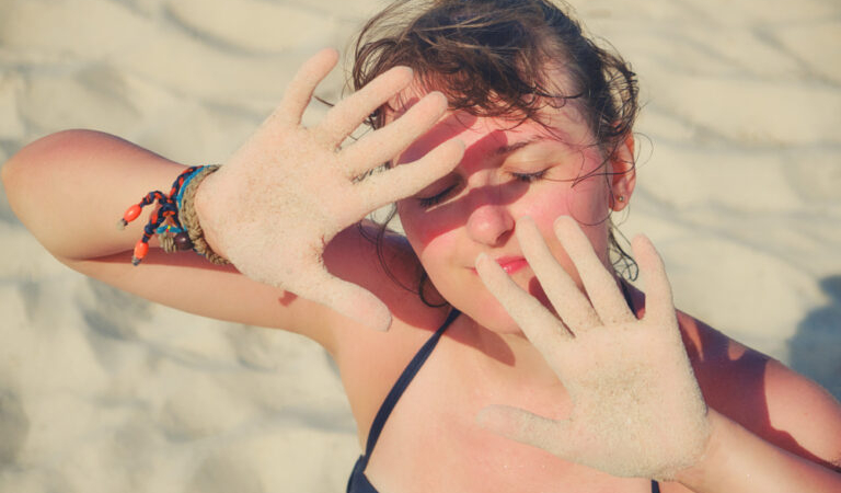 Girl,Put,Her,Hands,In,Front,Of,Her,Face,For